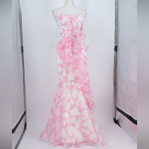 NWT Modsele Pink Floral Mermaid Strapless Prom Dress – Size S